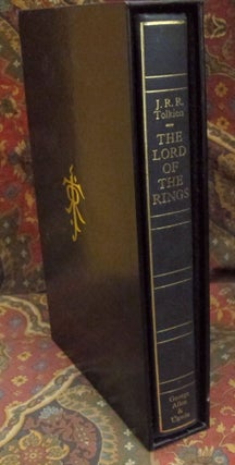 Custom Slipcase for The Allen & Unwin De Luxe 1 Volume Lord of the Rings, India Paper Edition, or The Hobbit De Luxe Edition, Black Leather Covered, Felt Lined