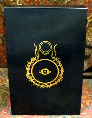Custom Slipcase for The Allen & Unwin De Luxe 1 Volume Lord of the Rings, India Paper Edition, or The Hobbit De Luxe Edition, Black Leather Covered, Felt Lined