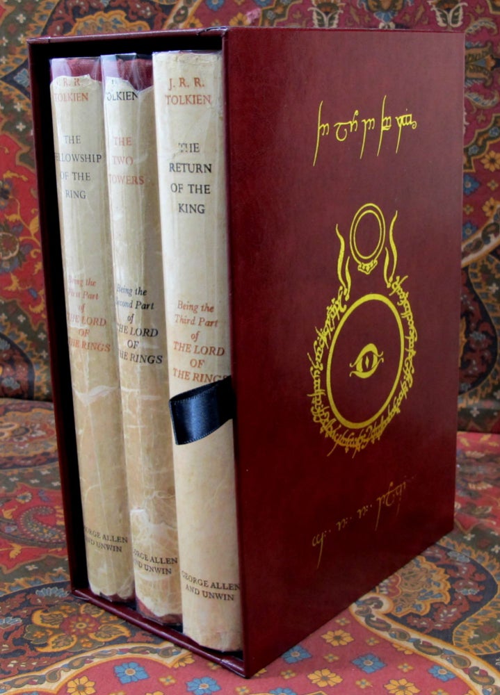 Item #2231 The Lord of the Rings, 1st UK Edition, 1st Impressions with Original Dustjackets., And Custom Leather Slipcase. J. R. R. Tolkien.