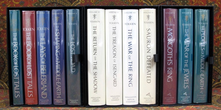 Item #2450 The History of Middle Earth, Volumes 1 - 12, 1st US Editions, 1st Impressions with Leather Slipcases. J R. R. Tolkien.