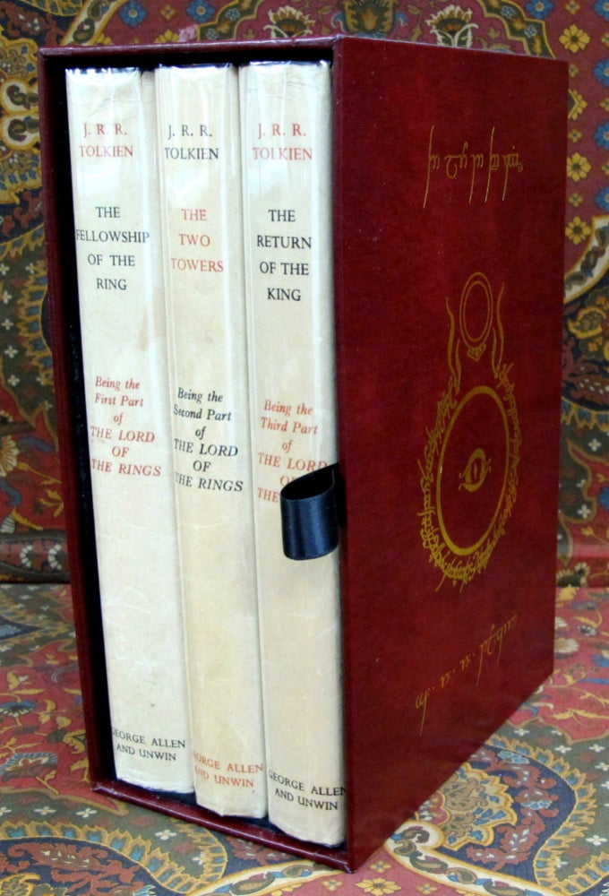 Item #2506 The Lord of the Rings, 1st UK Edition with Original Dustjackets and Custom Red Leather...