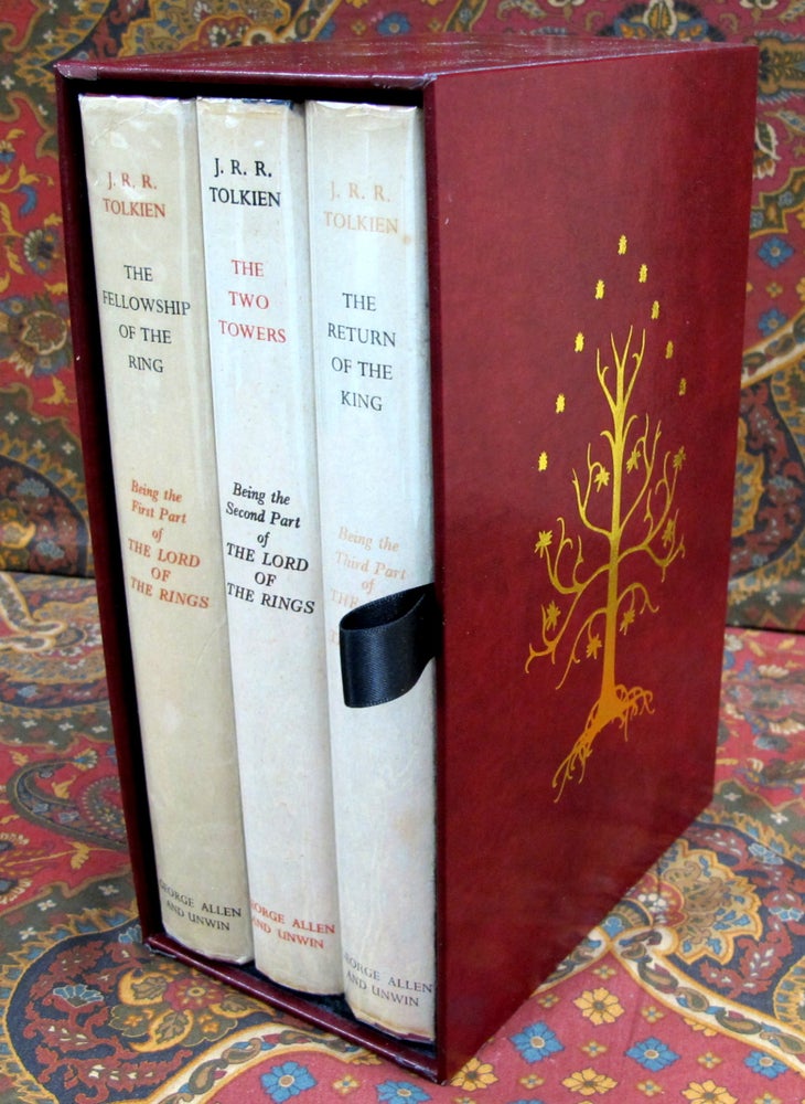 Item #2569 The Lord of the Rings, 1st UK Edition with Dustjackets and Custom Leather Slipcase. J....