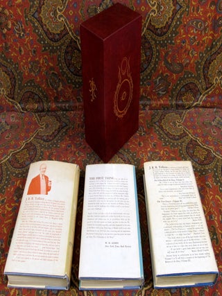The Lord of the Rings, 1st US Edition, Early Printngs with Dustjackets, Variant Cloth, and Custom Leather Slipcase.