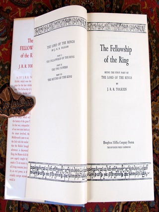 The Lord of the Rings, 1st US Edition, Early Printngs with Dustjackets, Variant Cloth, and Custom Leather Slipcase.