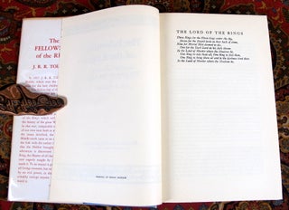 The Lord of the Rings, 1st US Edition, Early Printngs with Dustjackets, Variant Cloth, and Custom Leather Slipcase.