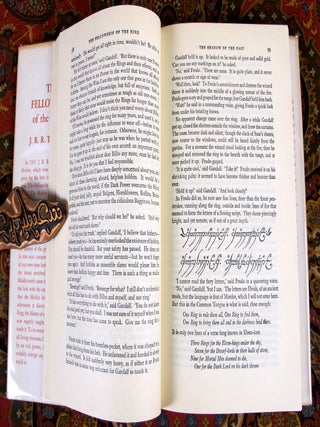 The Lord of the Rings, 1st US Edition, Early Printngs with Dustjackets, Variant Cloth, and Custom Leather Slipcase.