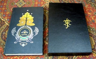 Custom Slipcase for The Allen & Unwin De Luxe 1 Volume Lord of the Rings, India Paper Edition, or The Hobbit De Luxe Edition, Black Leather Covered, Felt Lined