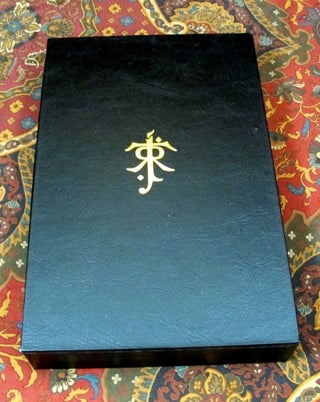 Custom Slipcase for The Allen & Unwin De Luxe 1 Volume Lord of the Rings, India Paper Edition, or The Hobbit De Luxe Edition, Black Leather Covered, Felt Lined